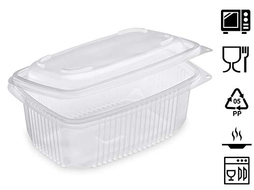 100 Vaschette Asporto Alimenti Caldi 1000 cc con coperchio per Rosticceria Ristorante e Alimentari utilizzabili in MICROONDE