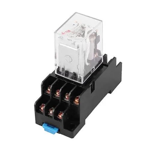 HH54P-L AC 12V Coil 14 Screw terminals 4PDT 35mm DIN Rail Relay with Socket