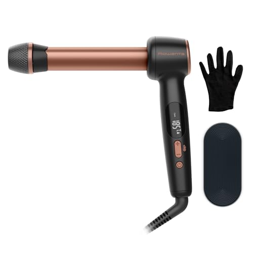 Rowenta Twist Curl, rizador de pelo, plancha para rizar el pelo en L, cilindro ajustable, 3tamaños de rizo, rizos que duran hasta 48h, CF4620E0