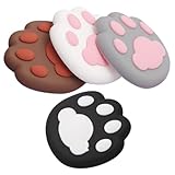 HOODANCOS 4 Stück Teiliges Silikon Türgriff wandschutz Pfotenform Türstopper Wandpuffer Selbstklebend Geräuschdämpfend Kratzschutz für Wohnräume Weiß Schwarz Braun