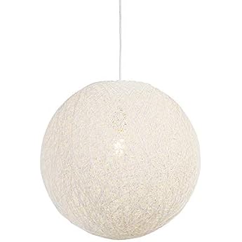 Qazqa Corda Pendant Light White Round 45 cm Ideal as a Living Room Lamp