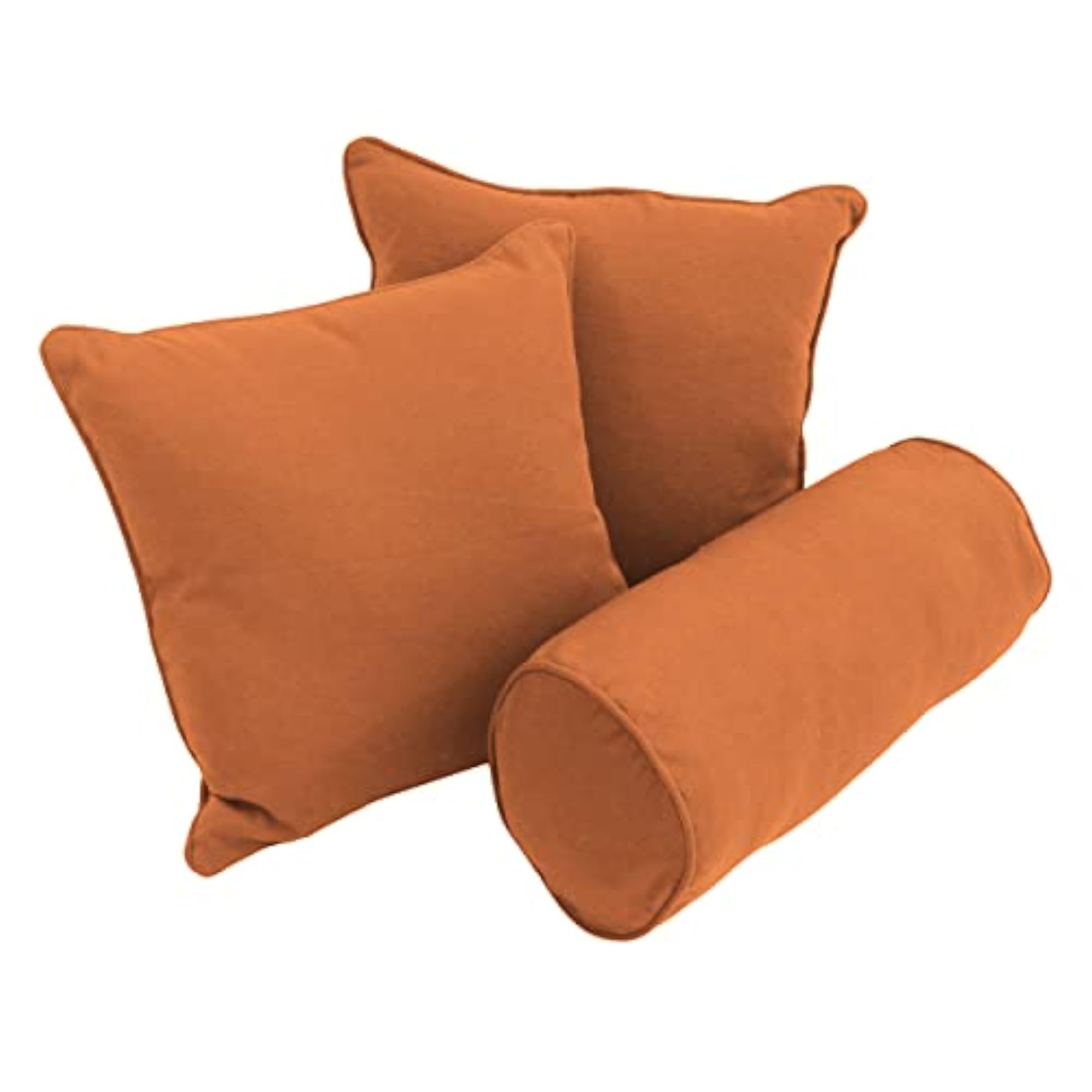 Double-Corded Solid Twill Throw Pillows with Inserts, Set of 3