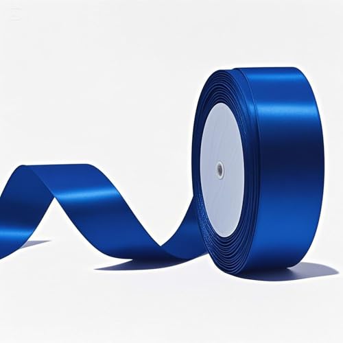 1 Inch Satin Ribbon 25 Yards Blue Color - for Gift Wrapping Pre-Made Bows and Decorative Purposes; Satin Ribbon for Presents Wedding Decor Holiday Gifts and DIY Projects