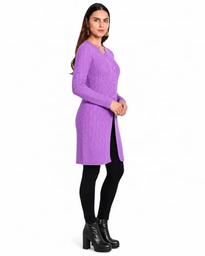 Image of HAUTEMODA Women's Wool Banded Collar Cardigan