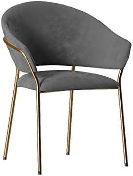 HOUKAI Silla de comedor de hierro forjado para el hogar, moderna y minimalista, silla de ocio, silla de maquillaje, silla de escritorio creativa,