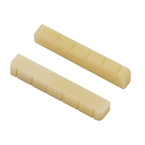 Miwayer 6 String Classical Guitar Unbleached Bone Nut, Guitar Bridge Nuts, Cut From Whole Bones, 52X6X9Mm (6 String Classical Nut 52Mm 2 Pack) #TOP2
