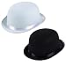 Funny Party Hats Derby Hats - 2 Pack - Black and White Bombin Hats - Bowler Hats - Roaring 20s Hats