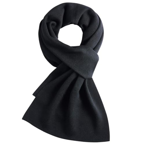 Image of BEENIUBEE Merino Wool Scarf for Men,Warm Soft Mens Scarves Winter,Black