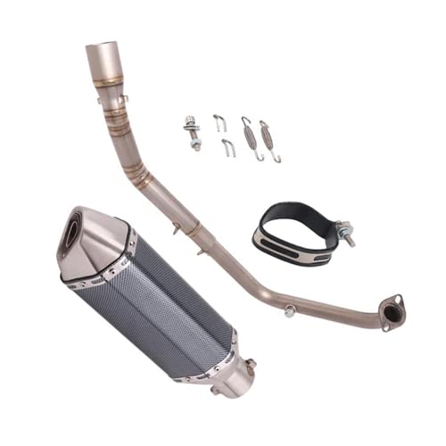 排気部 オートバイ ステンレススチール マフラー サイレンサー パイプ 排気管 スリップオン排気フロントリンクパイプ マフラー付き に適合するヤマハ YZF-R15 V3 2020 2021 2022(Gray)