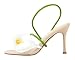 MissHeel Nude Heel with Flower for Women Stiletto Wedding Shoes Floral Sandals Party Prom Heels Size 10
