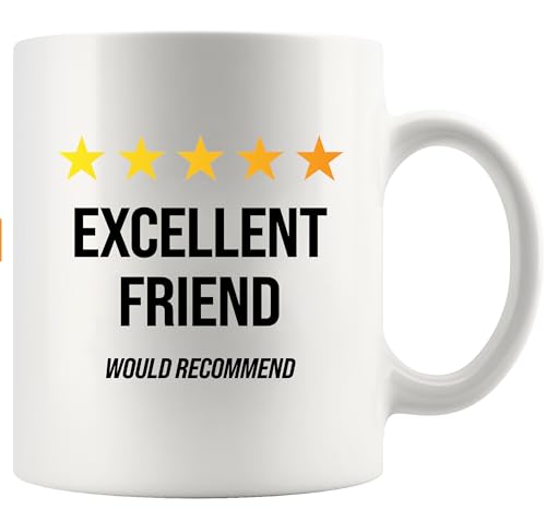 Panvola Excellent Friend Would Recommend Friends Gift Friendship Birthday Gift Best Friends Bestie Inspirational Novelty Drinkware Ceramic Mug 11oz White