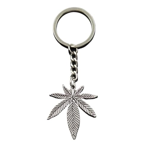 Bijoux porte-clés feuille d'érable en métal ciselé de 39x34mm