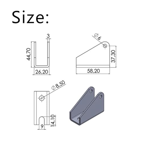 Support de vérin électrique et tige de poussée pour montage stable