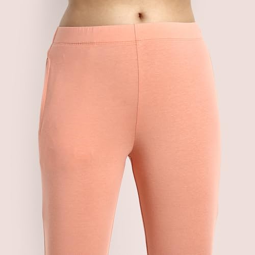 Image of ONE SKY Women Ankle Length Leggings | Premium Cotton Modal Spandex Blend | High Waist Stretchable & Bio-Washed Fabric | Colour-Lock | Ethnic Leggings for Women