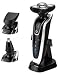 Electric Razor for Men , Aoohe 3 in 1 5D Rotary Floating Heads Washable Rechargeable Wet and Dry Shaver with Nose Trimmer Head and Sideburns Cutter