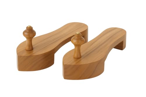 Image of Wooden Khadau Charan (Paduka) | Traditional Natural Wood Sandals for Men & Women | Footwear for Puja, Temple, Meditation & Daily Worship