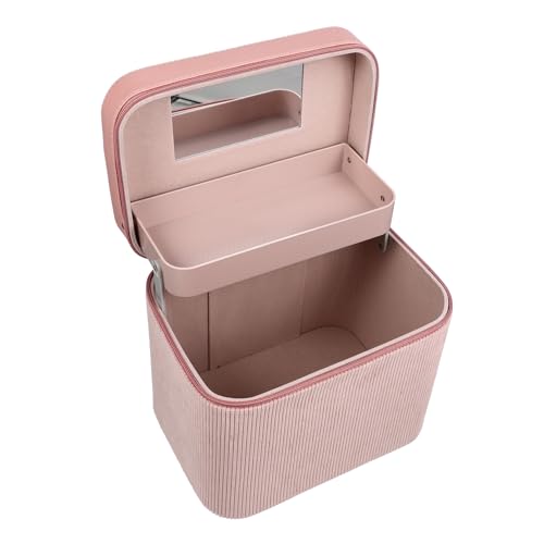 Grand Coffret Rangement Cosmétique avec Miroir et Finition Élégante