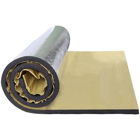 Fourub 590Mil(15MM) Sound Deadening Foam Mat,128" LX39 W Car Insulation Sound Deadener & Heat Resistant Material for Auto Floor/Hood Engine/Trunk Cover