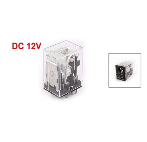 Relé de potencia 12V de 11 pines con luz LED verde para automatización industrial 3PDT 2