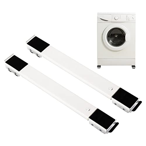 XLHWJCP Einstellbare Waschmaschinen Untergestell Sockel Waschmaschine Stehen Beweglichen Laden Sie 300 kg Podeste Rahmen für Wagen schwere Möbel Kühlschrank Trockner Geschirrspüler (2 Packs,White)