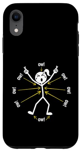 Ow Ow Ow Ow Stickman Figure Humorous Chronic Pain Awareness �X�}�z�P�[�X iPhone XR �p
