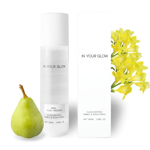 Image of In Your Glow Fabric & Room Mist Spray- Long-Lasting Clean Scent, Unisex Luxury Fragrance & Odor Eliminator, 100ml- D004 PEAR FREESIA
