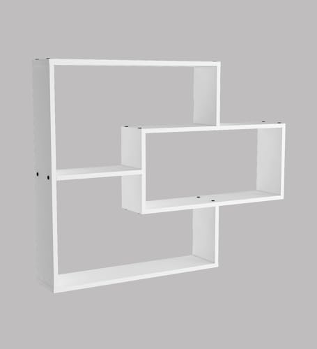 Image of Crip Multipurpose Modular Wall Racks /Shelves /Organiser /Decor Particle Board Wall Shelf (Number of Shelves - 5, White)