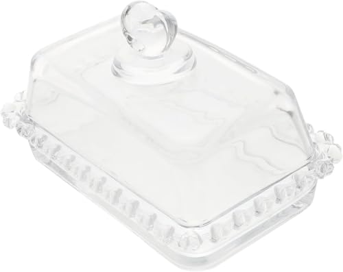 ガラスのバター皿 バタートレイ 置き場 カウンタートップ パン容器 ターナー チーズ容器 再利用可能な食器ホルダー ガラスカバー付きバター皿 キャンディー皿 Transparent