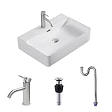 【高級Ｓトラップセット付き】大型 洗面ボウル 洗面台 605*420*130mm おしゃれ 洗面ボール 置き型 陶器製 手洗いボウル 蛇口セット（長方形）