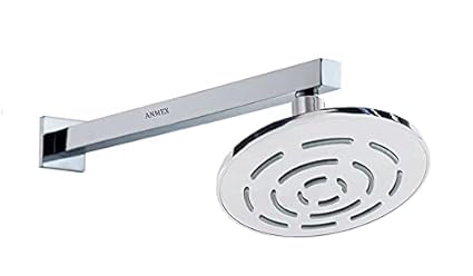 ANMEX 6inches Round Heavy SS Amaze Over Head Shower with 15inch Square SS Arm