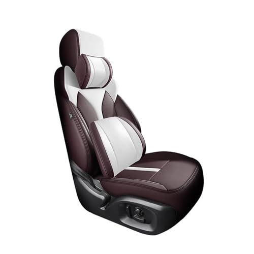 Housses de siège auto Mustang cuir luxe marron blanc sur mesure