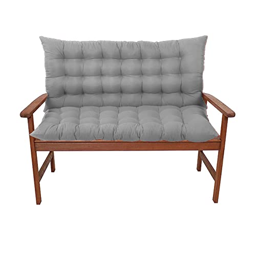 XIEMINLE Thick Bench Cushion Seat Pad with Backrest, Swing Chair Cushion with Ties, Outdoor Swing Replacement Cushions for Garden, Patio, Kitchen, Poolside, Balcony, Backyard,59x40inch,Navy Blue