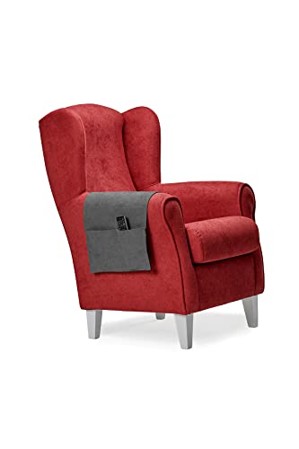 Sillonea- Funda de apoyabrazos con Bolsillo para Mando. Incluye Tela Antimanchas. Ideal para sillón orejero Cover