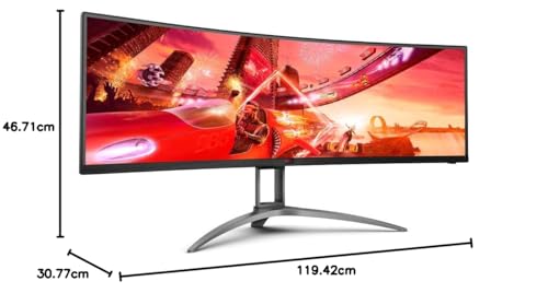 AOC Monitor AGON AG493UCX - 49 pulgadas Curved 1800R, Dual QHD, 120 Hz, 1ms, VA, FreeSync Premium Pro, 5120x1440, 550 cd/m, HDMI 2x2.0, Displayport 1x1.4