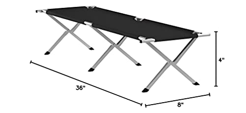 75" Portable Folding Camping Bed & Cot - 260 Lbs. Capacity By Trademark Innovations (Black) #TOP1