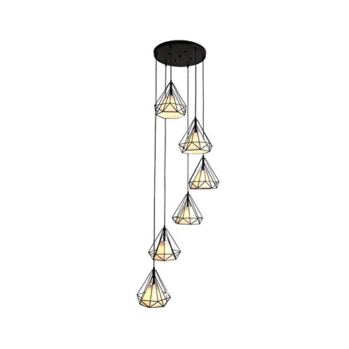 Luminaire suspendu en fer moderne LiChA, lustre de salon géométrique contemporain