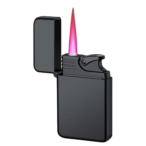 Encendedor metálico rojo resistente al viento, compacto miniatura 1