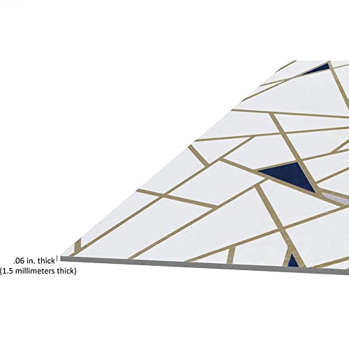 Retro Self Adhesive 12-Inch Vinyl Floor Tiles, 20 Tiles - 12" x 12", Edge Pattern - Peel & Stick, DIY Flooring for Kitchen, Dining Room, Bedrooms & Bathrooms by Achim Home Decor, Blue/Cream