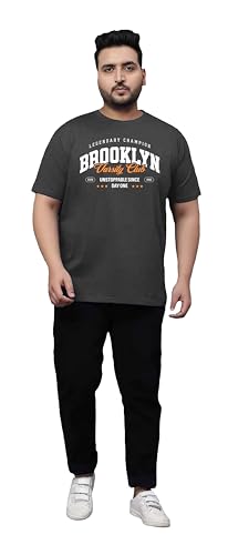 Image of West Gate Clothing Plus Size Cotton T-Shirt for Men | XL, 2XL, 3XL, 4XL, 5XL | Black, Red, White, Blue, Grey Melange | Mens Combo