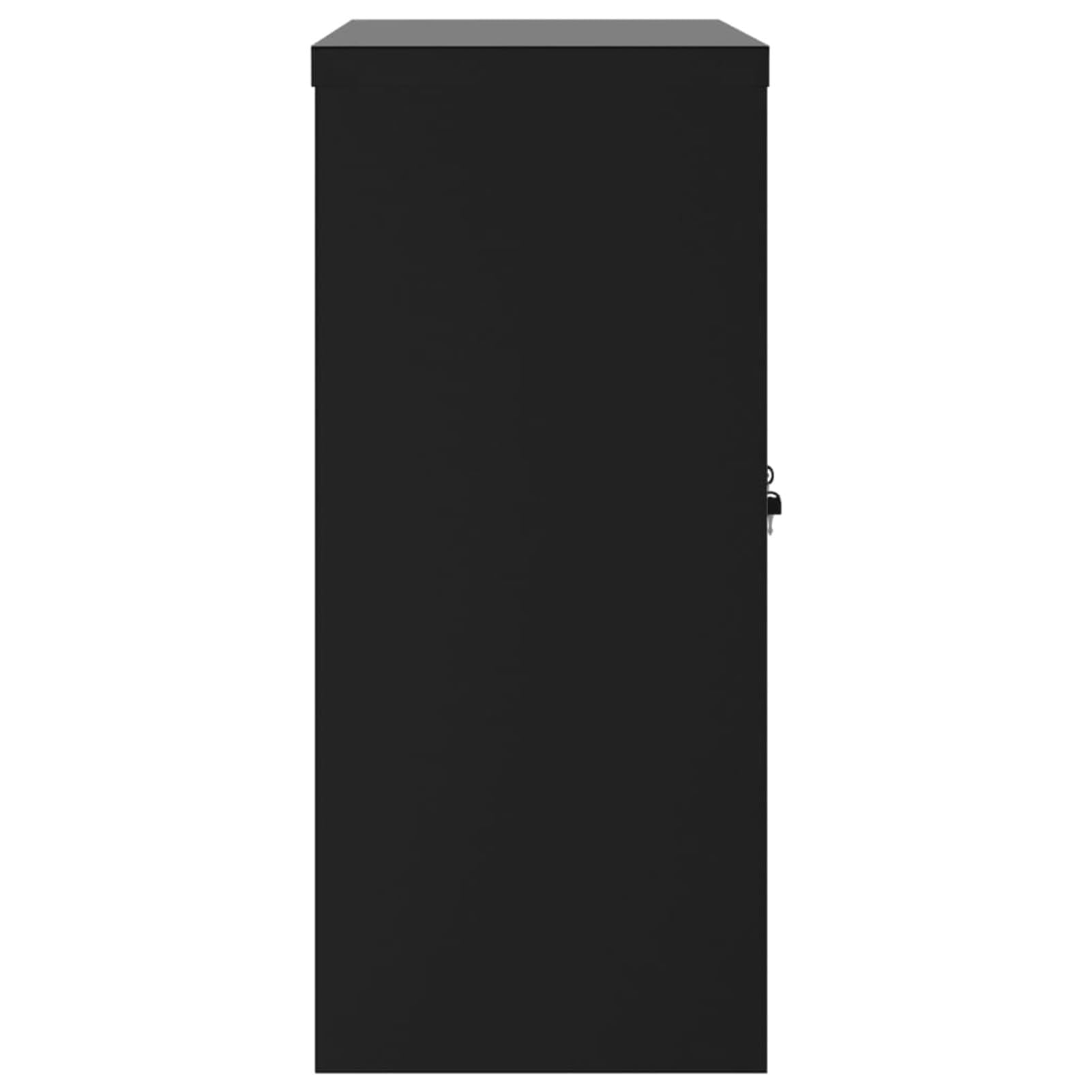 Homgoday Aparador de cocina, mueble portaobjetos con estantes para ahorrar espacio, mueble de almacenamiento para salón, dormitorio, oficina, armario, archivador, negro, 90 x 40 x 90 cm, de acero