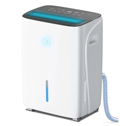 Electactic Max 150 Pint Dehumidifiers for Small/Medium Rooms, Bedrooms & Bathrooms & Basement, Custom Humidity Control, 43dB Quiet, 3 Modes, Home Dehumidifier with Drain Hose & 2.11 Gal Wate