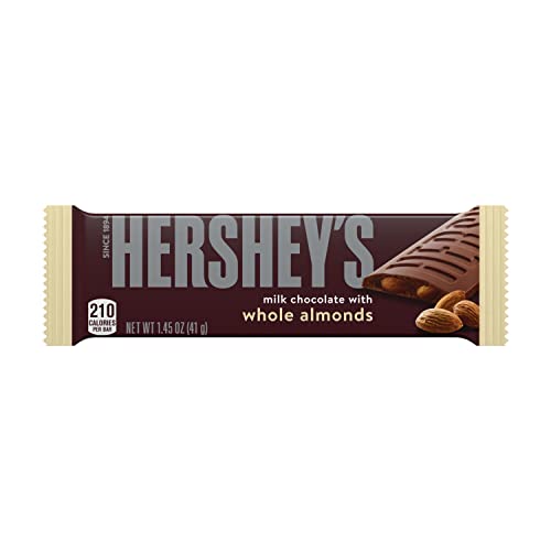 Hershey's Milk Chocolate With Whole Almonds Treats, Bulk Individually Wrapped Candy Bars, 1.45 Oz (36 Count) #TOP2