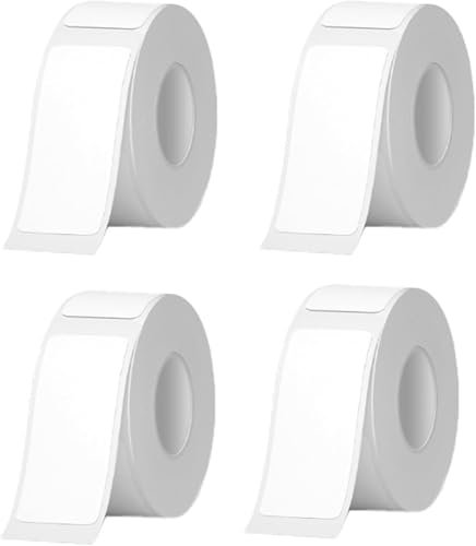 5 Rollen Weiße Thermo Etikettenband, 800 Stück 12mm Etikettenband Selbstklebend, Compatibel mit P21 Etiketten Wasserdicht, Praktisches Etiketten Set für Büro Haus Schule Versand Organisation