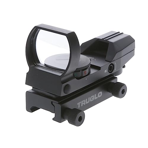 TRUGLO Dual-Color 34mm x 24mm Hunting Shooting Durable Lightweight Compact Parallax Free Waterproof Shock Resistant Adjustable Red/Green Open Dot Sight | Battery Included | Multi-Reticle
