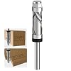 Carbide Compressiom Flush Trim Router Bit 1/4 Shank, Top & Bottom Bearing, 2+2 Flute, 1/2 Cutting Dia, 1 Cutting Length, Spiral Up-Down Pattern Template Flush Cut Router Bit for Wood Trimming