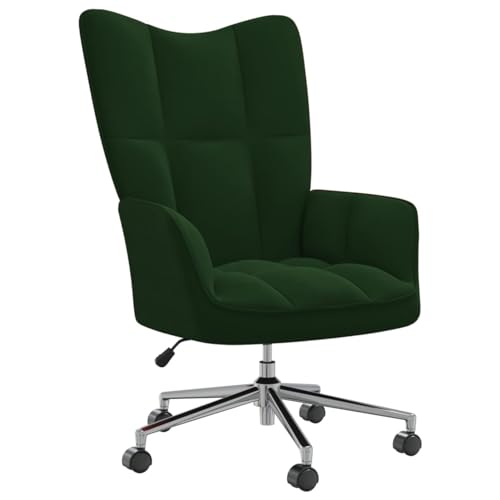 Homgoday Loungesessel, Sessel, Relaxsessel, Schlafsessel, Dunkelgrün aus Samt