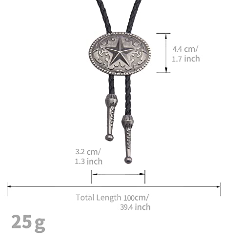 Image of GelConnie Bolo Ties for Men Women Western Cowboy Tie Mens Western Necklace Leather Necktie Gold Bolero Tie Cowboy Necklace