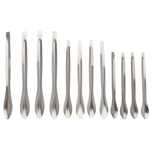 NAMOARLY 12pcs Spoon Sampling Measure Spatula Experiment Measuring Scoop Lab Sampling Useful Measure Laboratory Measure Labs Measure Scoop Tool Mini Scoop Micro for Stainless Steel