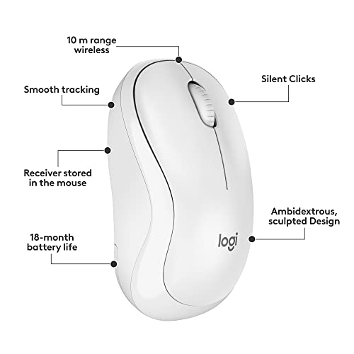 Image of Logitech MK295 Wireless Mouse & Keyboard Combo with SilentTouch Technology, Full Numpad, Advanced Optical Tracking, Lag-Free Wireless, 90% Less Noise - Off White