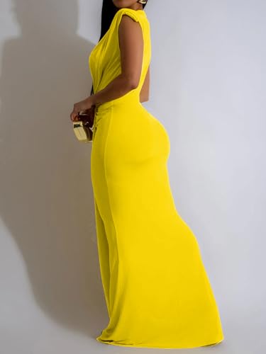 Image of Ekaliy Elegant Bodycon Dresses for Women Deep V Neck Maxi Dress Mermaid Long Dress
